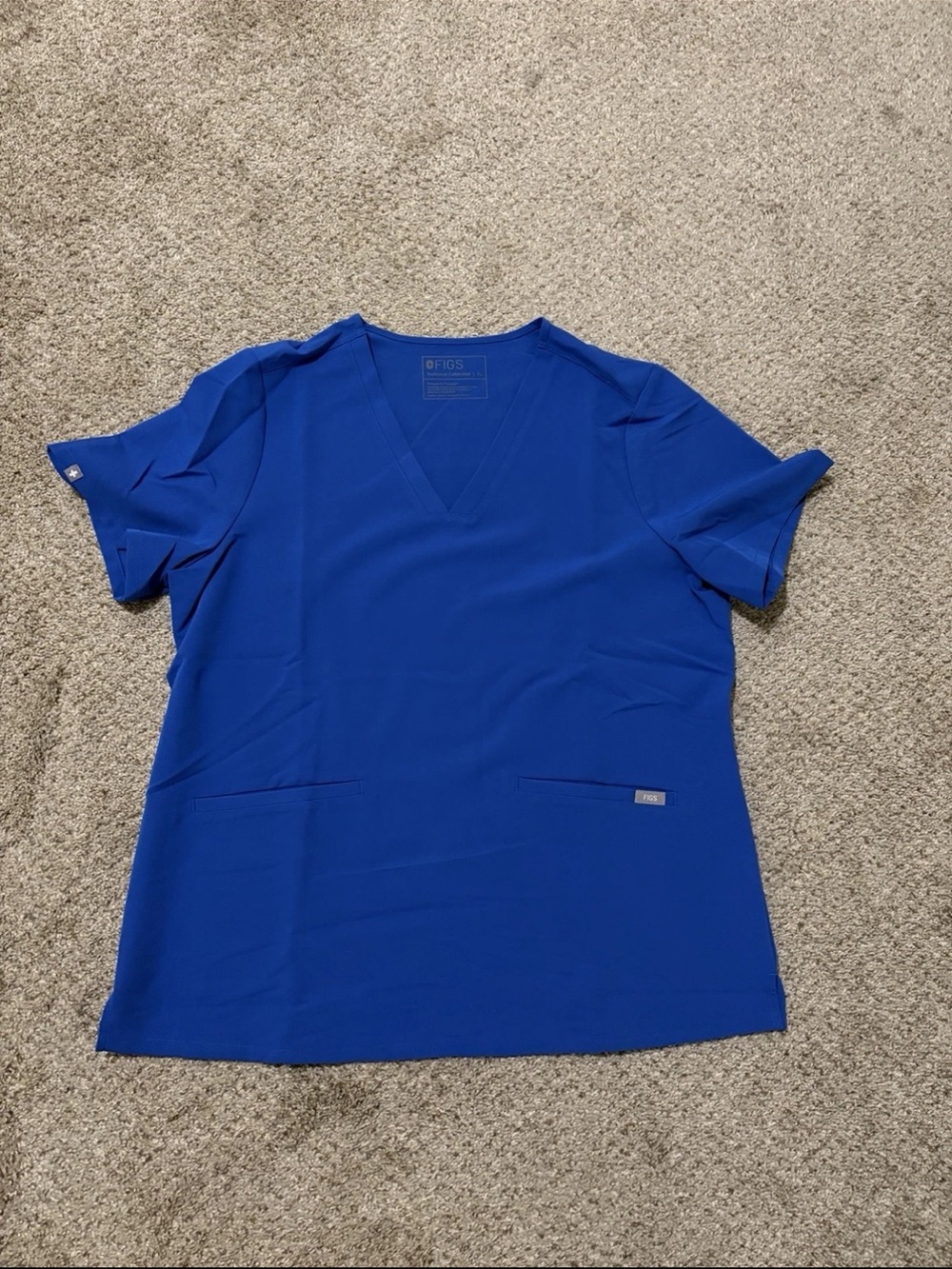 Figs XL Blue Scrub Top